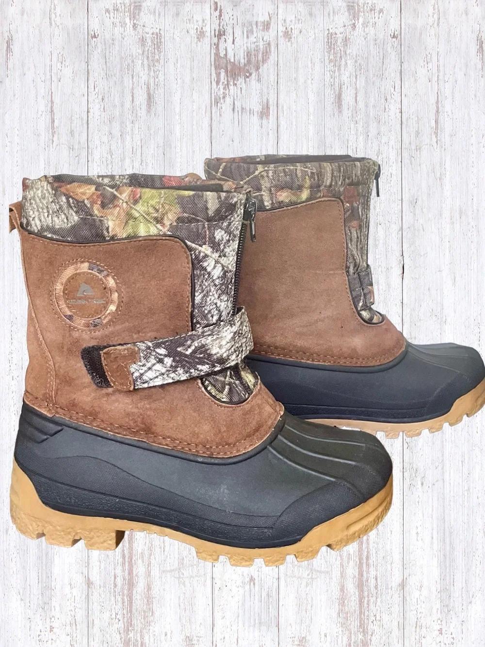 Ozark Trail Winter Pak Camouflage Kids Snow Boots Unisex Size 2